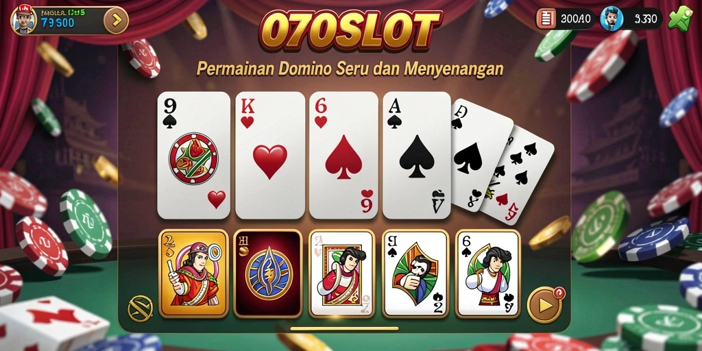 Tampilan menarik dari gameplay Domino di 070SLOT.