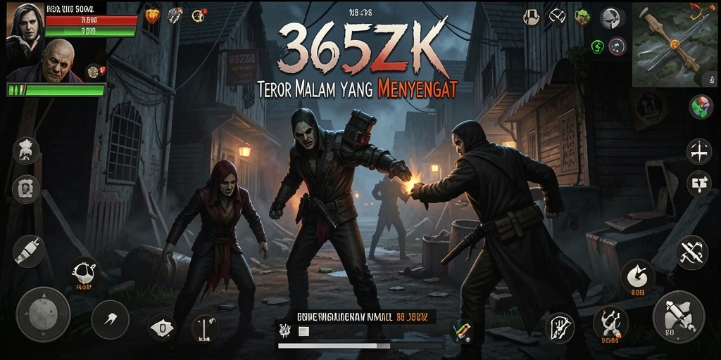 Screenshot gameplay yang menampilkan suasana horor menakutkan dalam 365ZK.