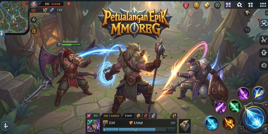 Tampilan gameplay seru dalam permainan MMORPG 8II yang mendalam.
