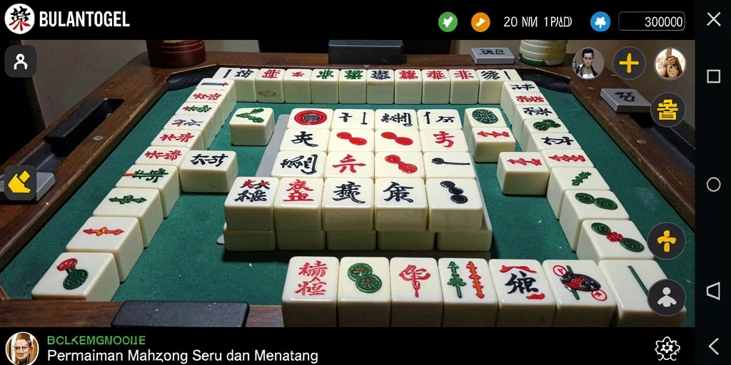 Screenshot gameplay BULANTOGEL yang menampilkan tantangan Mahjong.