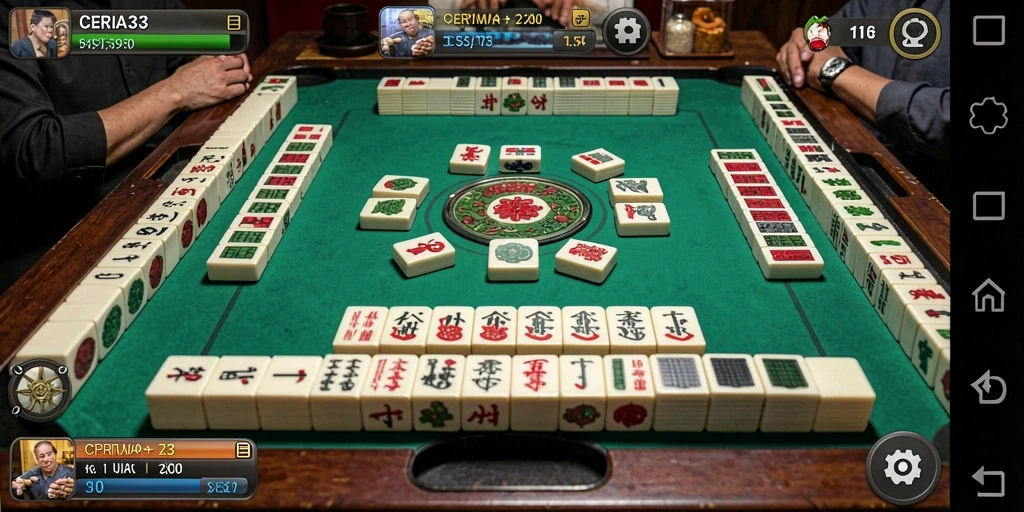Tampilan gameplay seru menghancurkan ubin Mahjong di CERIA33.