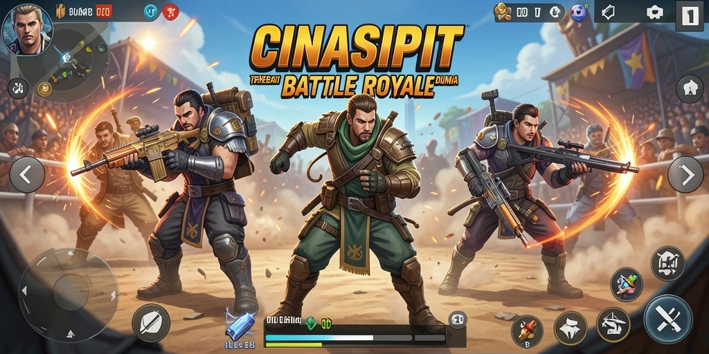 Gameplay CINASIPIT yang mendebarkan dalam pertempuran Battle Royale.