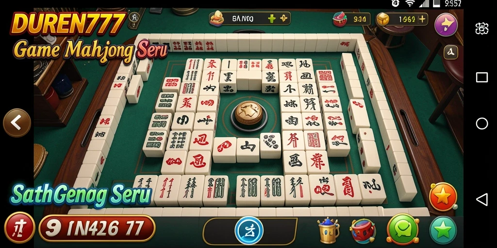 Screenshot gameplay DUREN777 menampilkan papan Mahjong yang seru dan interaktif.