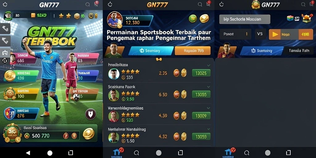 Tampilan utama GN777 dengan berbagai opsi taruhan olahraga.
