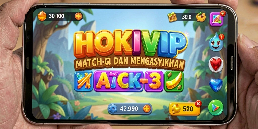 Tampilan gameplay HOKIVIP yang mengasyikkan dalam level Match-3.