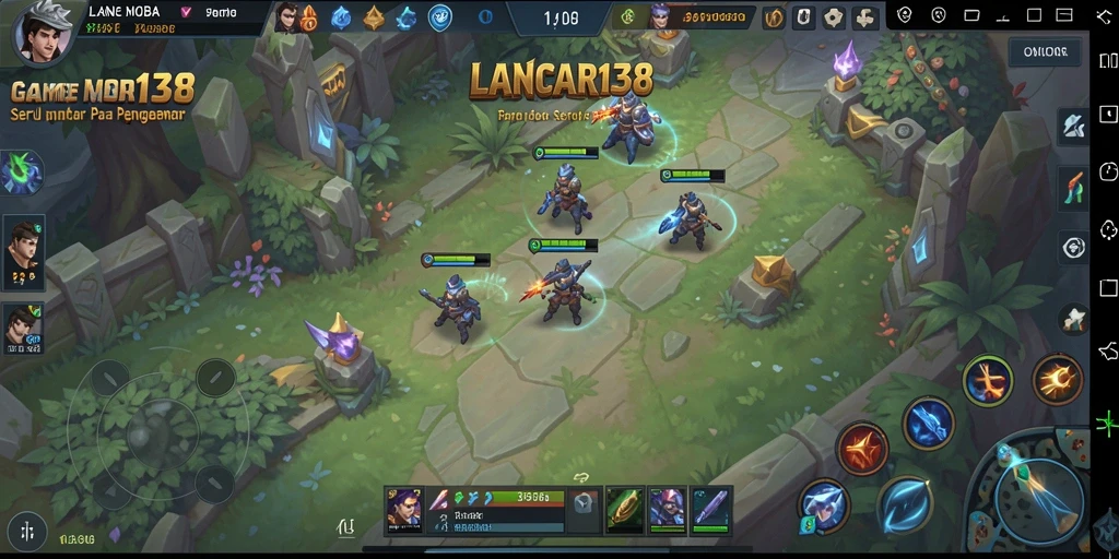 Tampilan gameplay seru dalam arena MOBA LANCAR138.