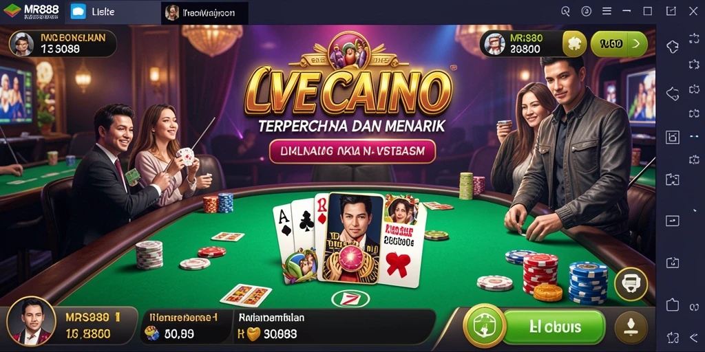 Tampilan utama MR888 dengan dealer di Live Casino.