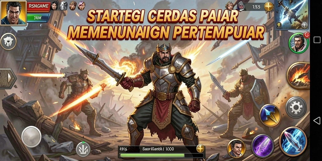 Tampilan gameplay strategi yang mendebarkan dan penuh tantangan.