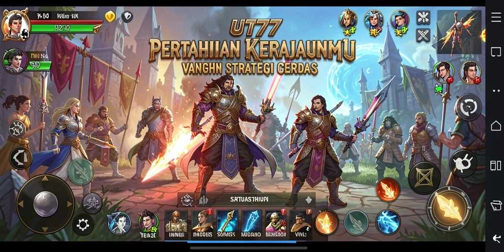 Gameplay seru UT77 dengan menara pertahanan yang strategis.