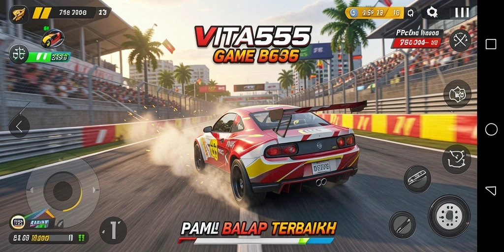 Tampilan gameplay balap yang seru di VITA555.