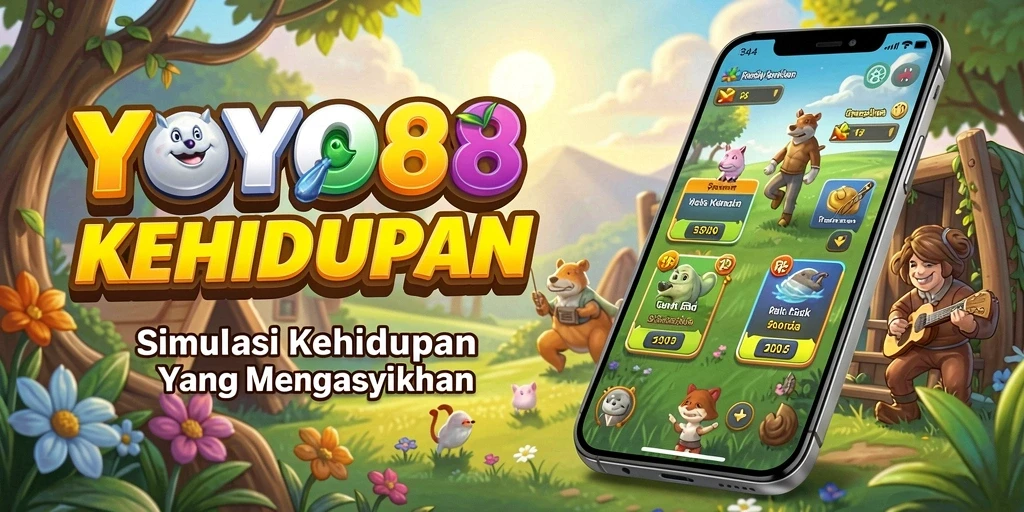 Screenshot gameplay YOYO88 yang menunjukkan aktivitas interaktif karakter.